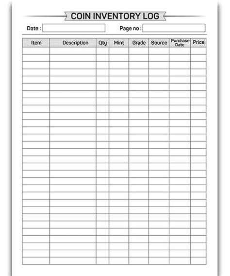 Inventory Use Template Food Inventory This Food Inventory PDF Template is one good example of a food inventory that can be used for different purposes. . Printable coin inventory sheets